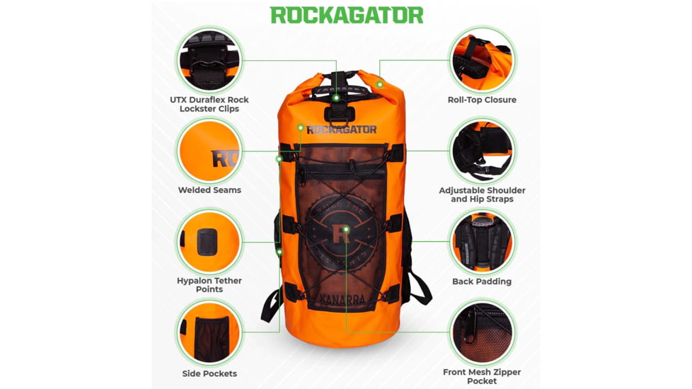 Rockagator Kanarra Series Waterproof Backpack, 90L, Grey, KNRA90GY