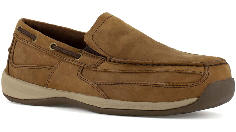 Rockport Mens Sailing Club Slip On Steel Toe Boat Shoes, Brown, 14, RK6737-BROWN-14-MENS-M