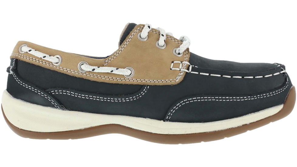 Rockport Sailing Club Boat Shoe - Womens, 6 US, Wide, Navy Blue/Tan, RK670-BLU/TN-6-WOMEN-W