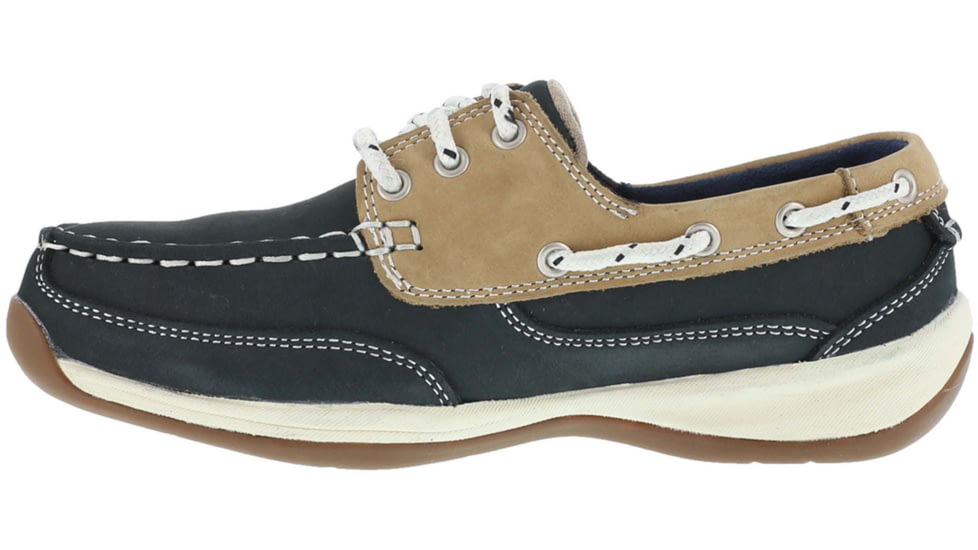 Rockport Sailing Club Boat Shoe - Womens, 6 US, Wide, Navy Blue/Tan, RK670-BLU/TN-6-WOMEN-W
