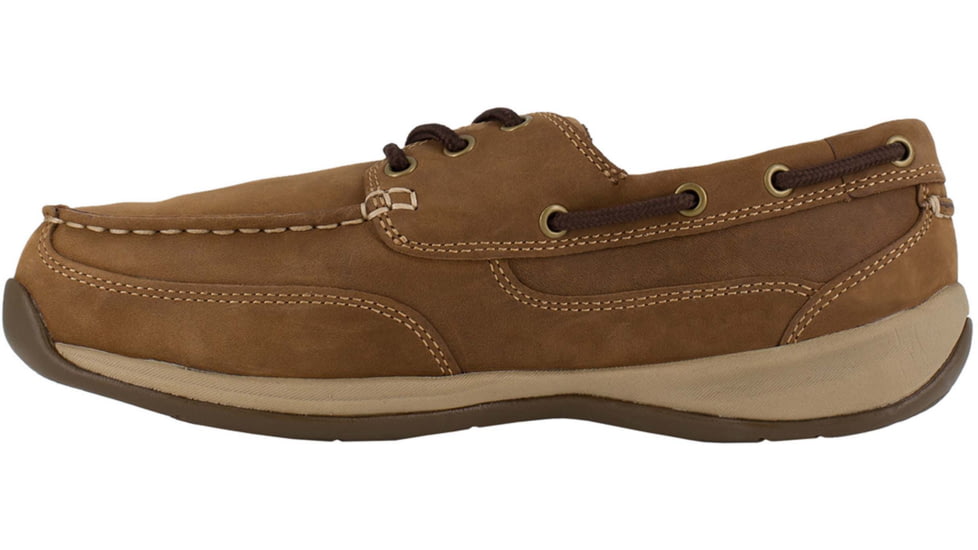 Rockport Womens Sailing Club 3 Eye Tie Boat Shoe w/Poron XRD Internal Met Guard, Brown, 8, RK634-BROWN-8-Womens-M