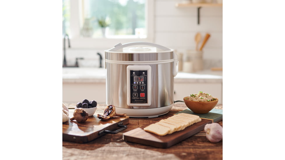 Roots &amp; Harvest Black Garlic Multi-Purpose Fermenter, Stainless Steel/Black, 1566