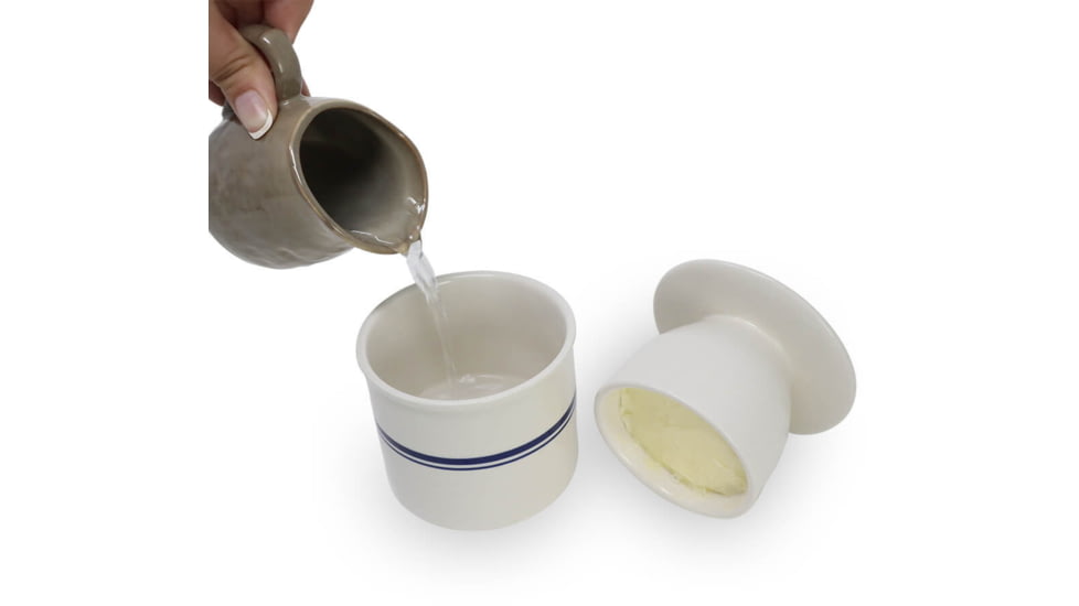 Roots &amp; Harvest Butter Keeper Crock, White, Small, 1238