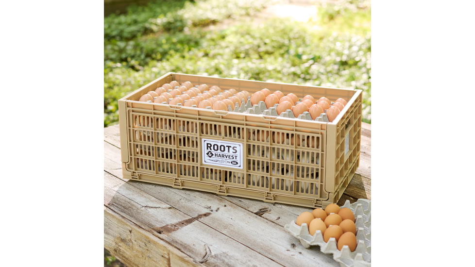 Roots &amp; Harvest Collapsible Egg Crate, Tan, 25 x 13 x 10-1/4in, 1707