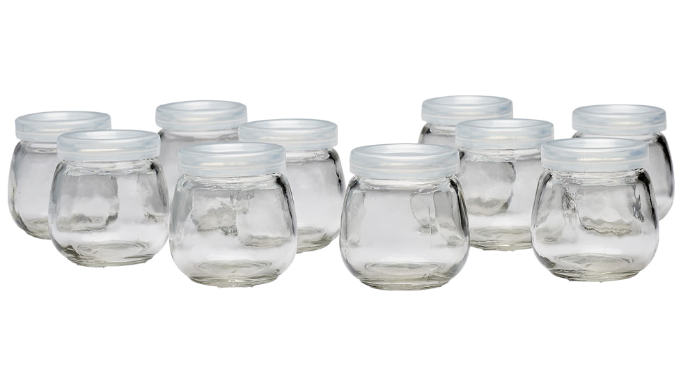 Roots &amp; Harvest Yogurt Jars, 4 oz, 12 pack, Clear/Stainless, Small, 1362