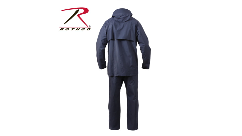 Rothco 2 Piece Microlite PVC Rainsuit, Black, L, 3765-Black-L