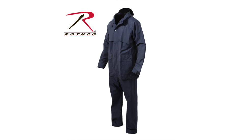 Rothco 2 Piece Microlite PVC Rainsuit, Black, L, 3765-Black-L