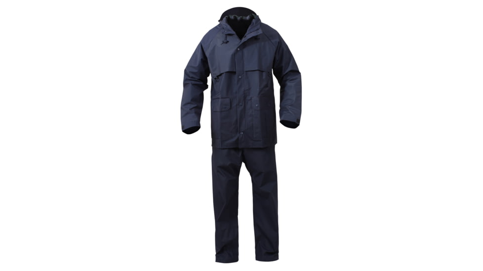 Rothco 2 Piece Microlite PVC Rainsuit, Black, L, 3765-Black-L