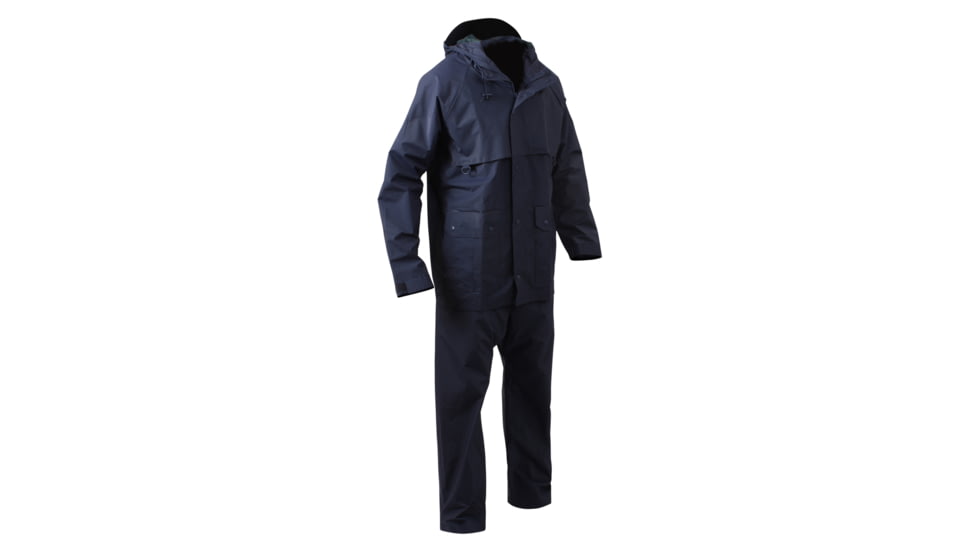 Rothco 2 Piece Microlite PVC Rainsuit, Black, L, 3765-Black-L