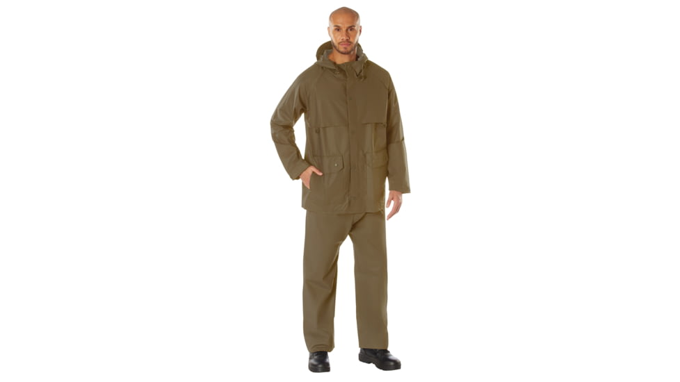 Rothco 2 Piece Microlite PVC Rainsuit - Mens, Coyote Brown, Extra Large, 37650-CoyoteBrown-XL