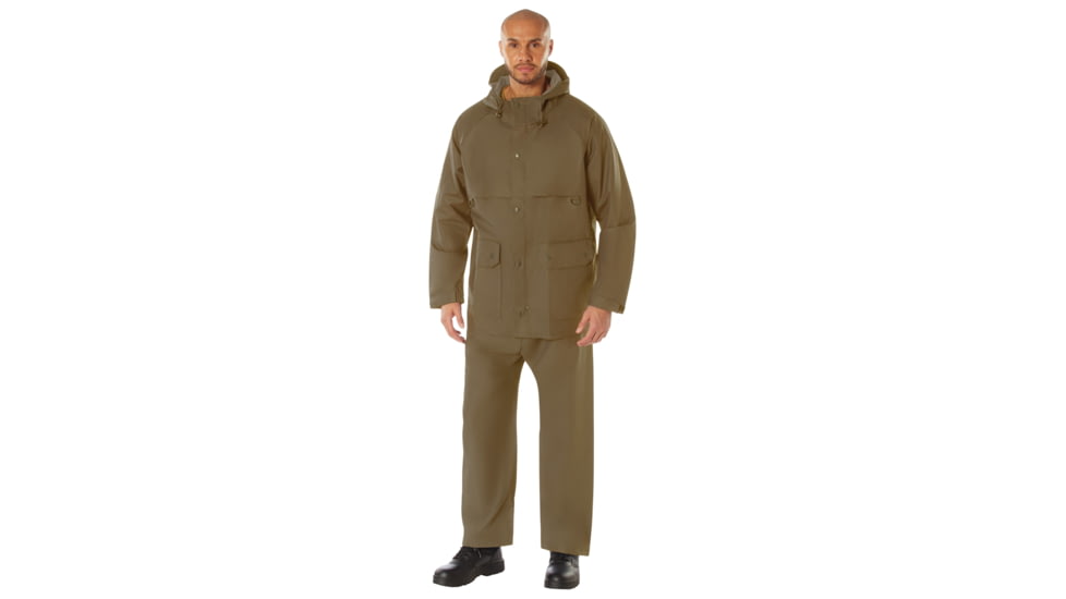 Rothco 2 Piece Microlite PVC Rainsuit - Mens, Coyote Brown, Extra Large, 37650-CoyoteBrown-XL