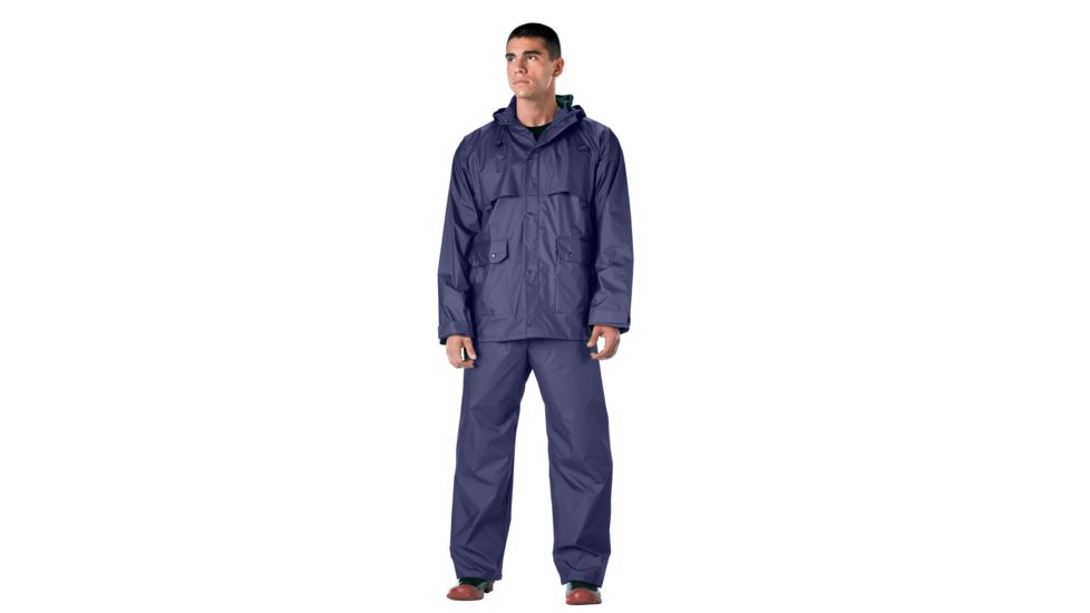 Rothco 2 Piece Microlite PVC Rainsuit, Navy Blue, 4XL, 3871-NavyBlue-4XL