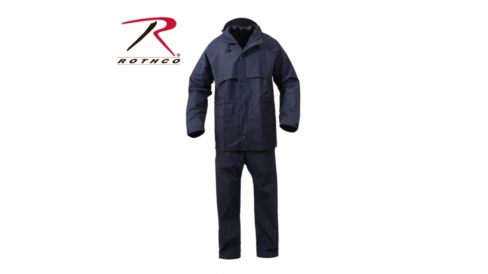 Rothco 2 Piece Microlite PVC Rainsuit, Black, L, 3765-Black-L