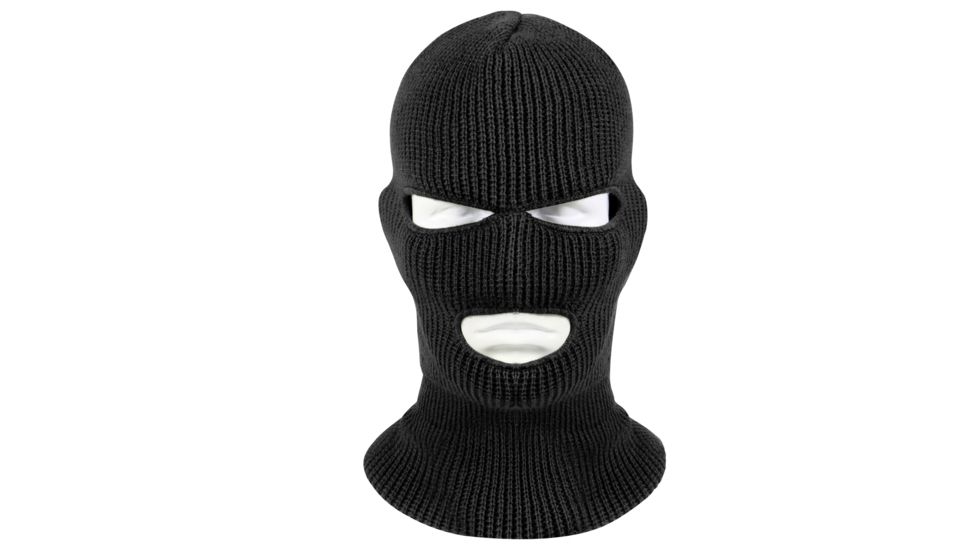 Rothco 3 Hole Face Mask, Black, 5504-Black