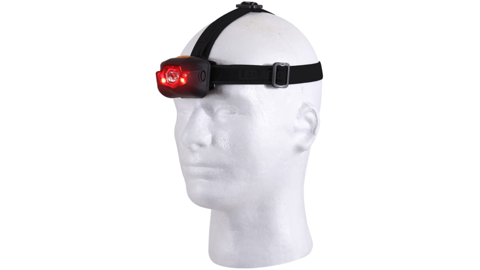 Rothco 5 Bulb LED Headlamp, AAA, Red/White, 90 Lumens, Black, 236-Black
