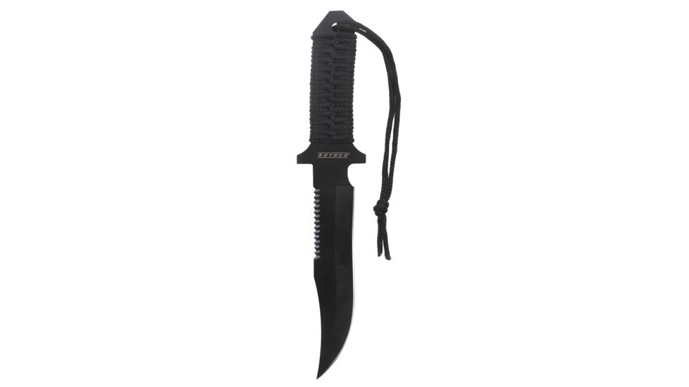 Rothco 7 Inch Paracord Knife with Fire Starter, Black, 3679-Black