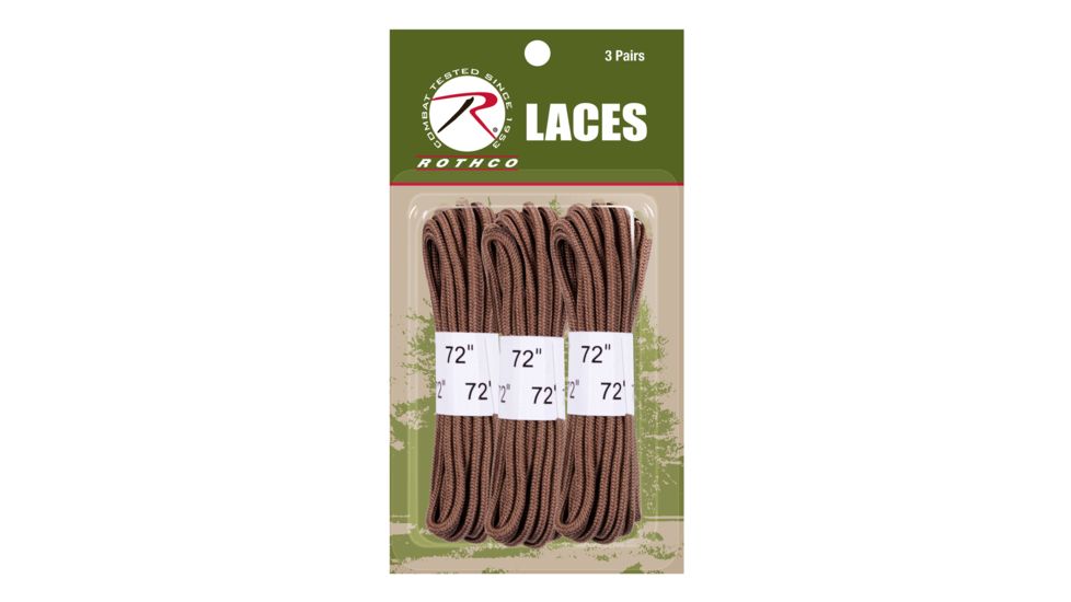 Rothco 72 Boot Laces - 3 Pack, Coyote Brown, 6017-CoyoteBrown