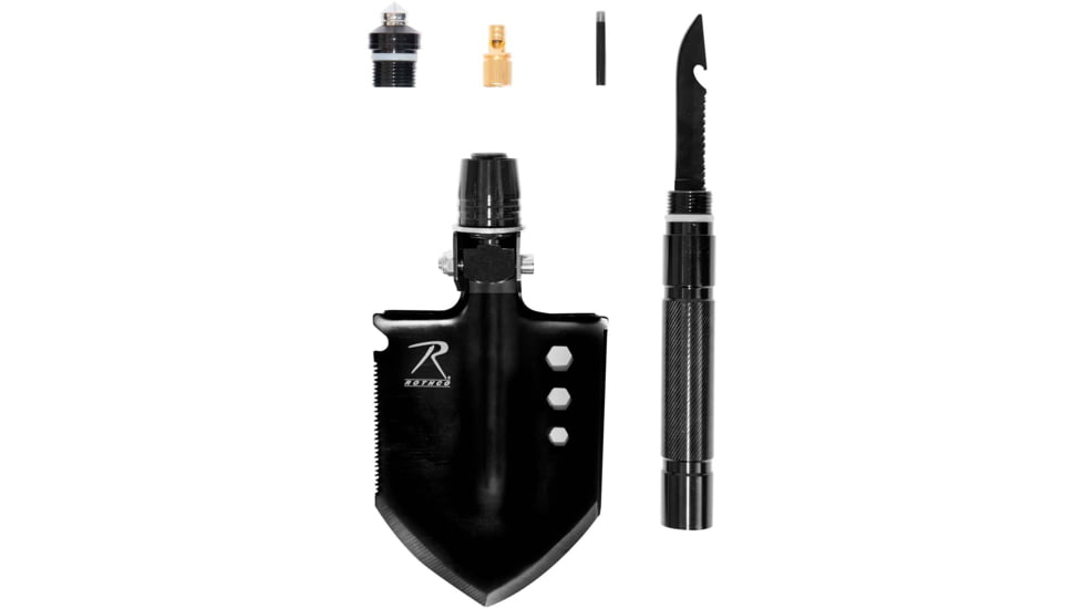 Rothco 8-in-1 Multi-Tool Survival Shovel / Portable Camping Entrenching Tool - Stainless Steel, 10156