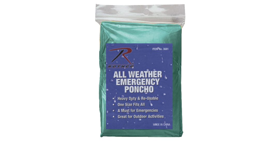 Rothco All Weather Emergency Poncho, Olive Drab, 3681-OliveDrab