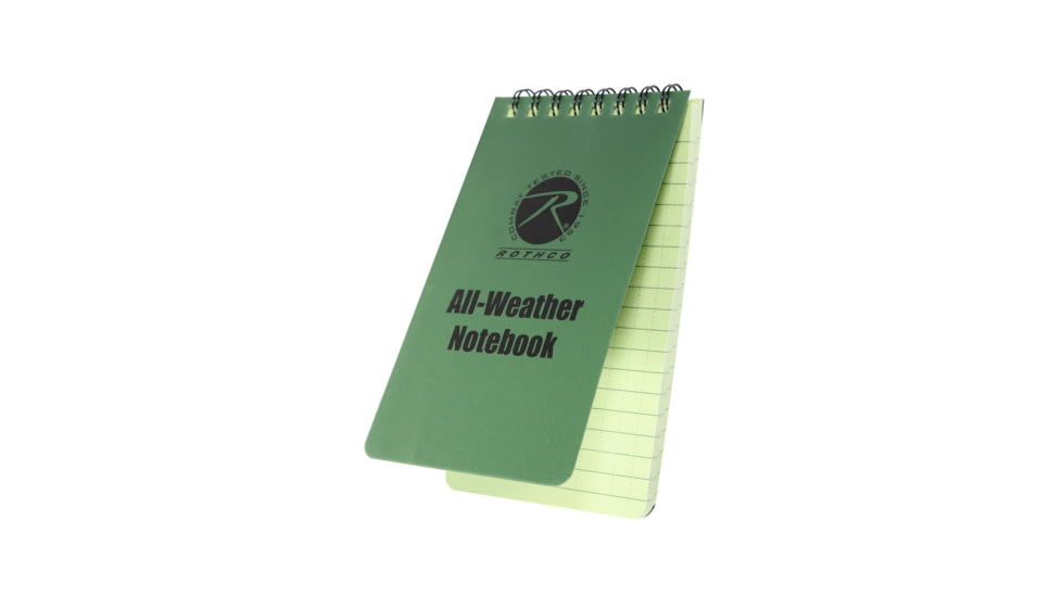 Rothco All Weather Waterproof Notebook, Green, 3x5, 470-Green-3x5