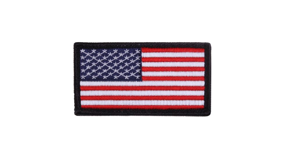 Rothco American Flag Patch - Hook Back, Bulk Packaging, Red/White/Blue/Black, 1884-RedWhiteBluewithBlackBoarder-Normal-BulkPackaging