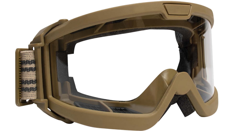 Rothco ANSI Ballistic OTG Goggle System, Interchangeable Smoke/Clear/Yellow Lenses, Coyote Brown Frame, 10738-CoyoteBrown