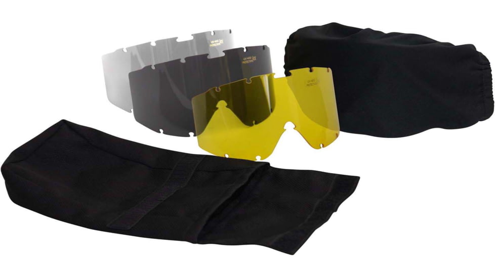 Rothco ANSI Ballistic OTG Goggle System, Interchangeable Smoke/Clear/Yellow Lenses, Coyote Brown Frame, 10738-CoyoteBrown