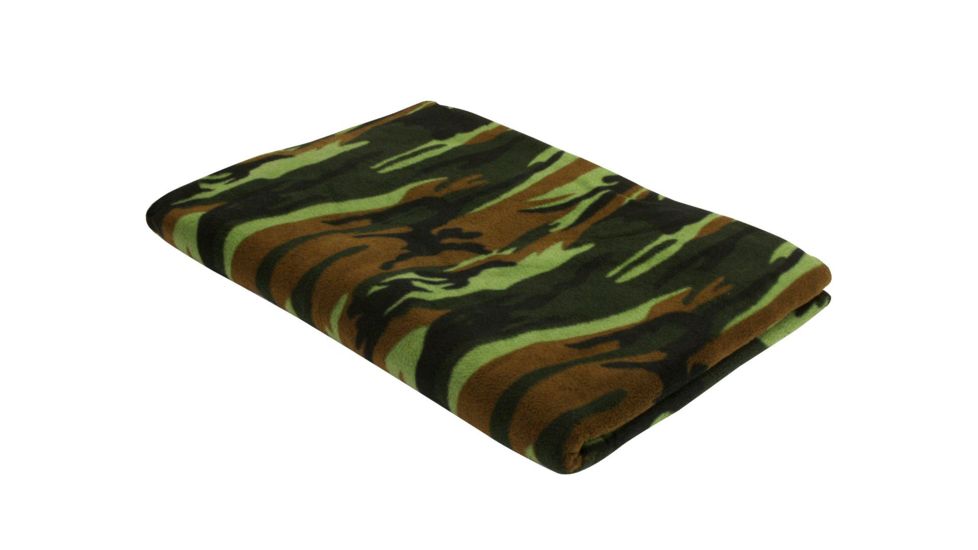 Rothco Camo Fleece Blanket, Woodland Camo, 10269-WoodlandCamo