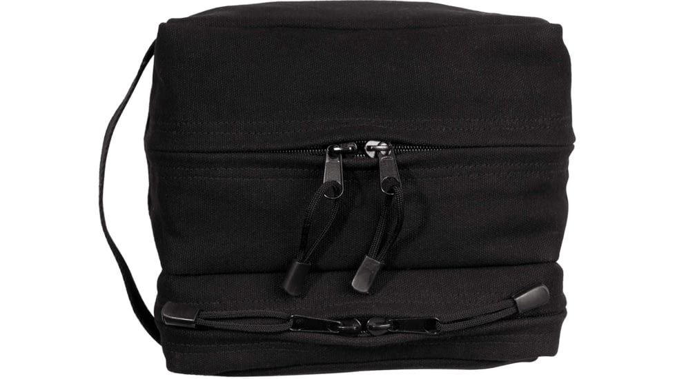 Rothco Canvas Dual Compartment Travel Kit, Black, 9126-Black