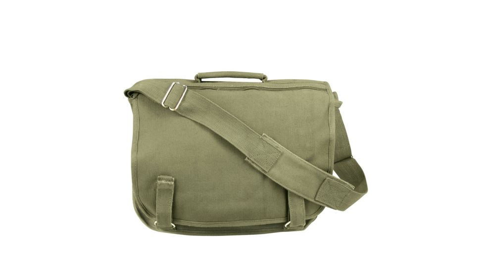 Rothco Canvas European School Bag, Olive Drab, 8119-OliveDrab