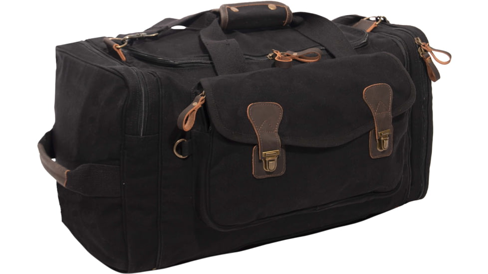 Rothco Canvas Extended Stay Travel Duffle Bag, Black, 87790-Black