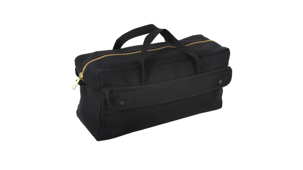 Rothco Canvas Jumbo Tool Bag With Brass Zipper, Black, 8150-Black