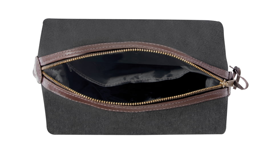 Rothco Canvas &amp; Leather Travel Kit, Charcoal Grey, 91262