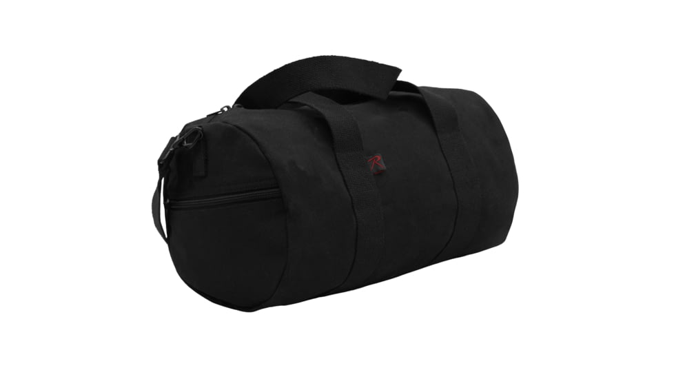 Rothco Canvas Shoulder Duffle Bags, 15in, Black, 22150-Black-15Inches