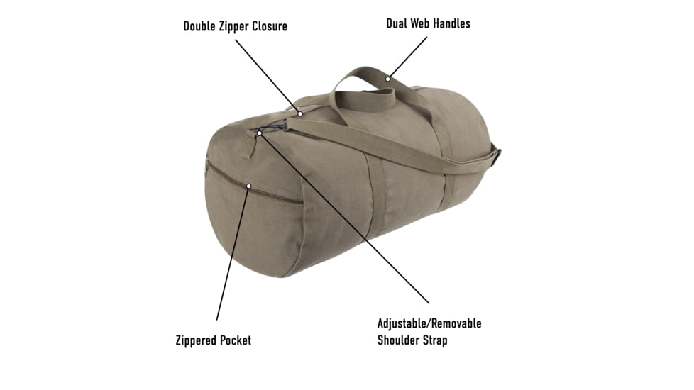 Rothco Canvas Shoulder Duffle Bags, 15in, Navy Blue, 22153-NavyBlue-15Inches