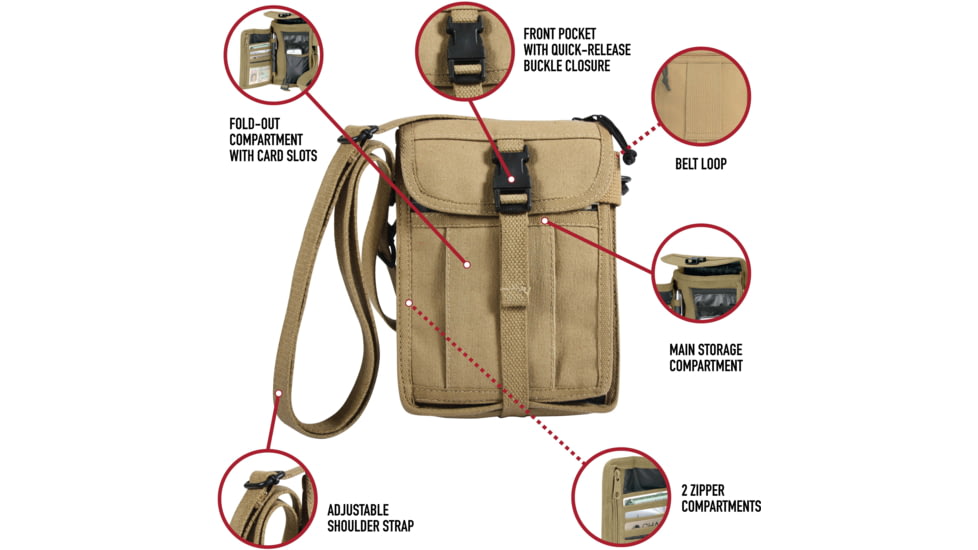 Rothco Canvas Travel Portfolio Bag, Coyote Brown, 21250-CoyoteBrown