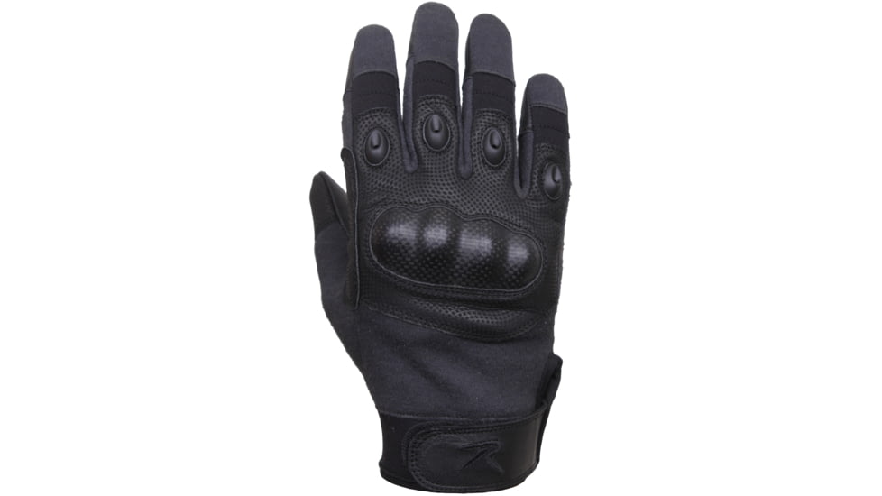 Rothco Carbon Fiber Hard Knuckle Cut/Fire Resistant Gloves, Mens, Black, Medium, 2808-088