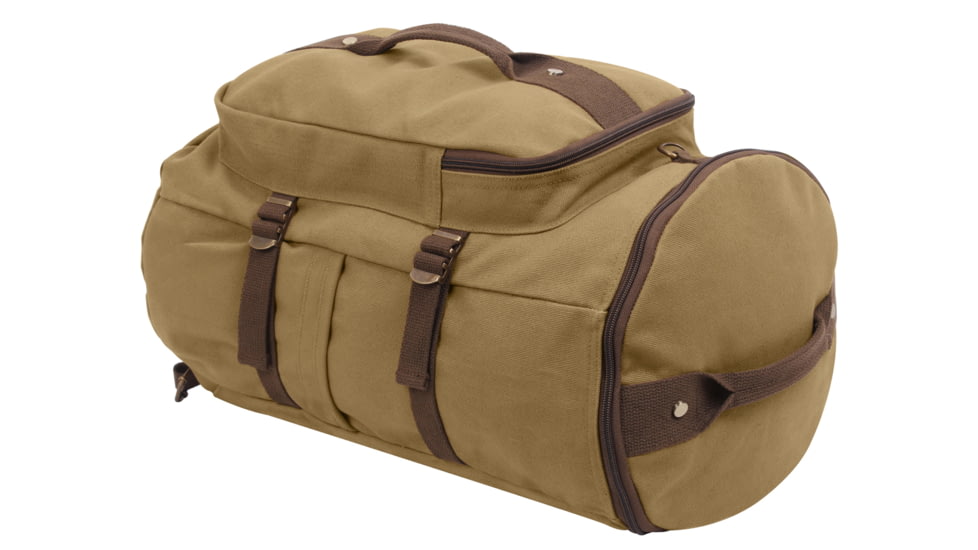 Rothco Convertible Canvas Duffle/Backpack, Coyote &amp; Brown, 2225