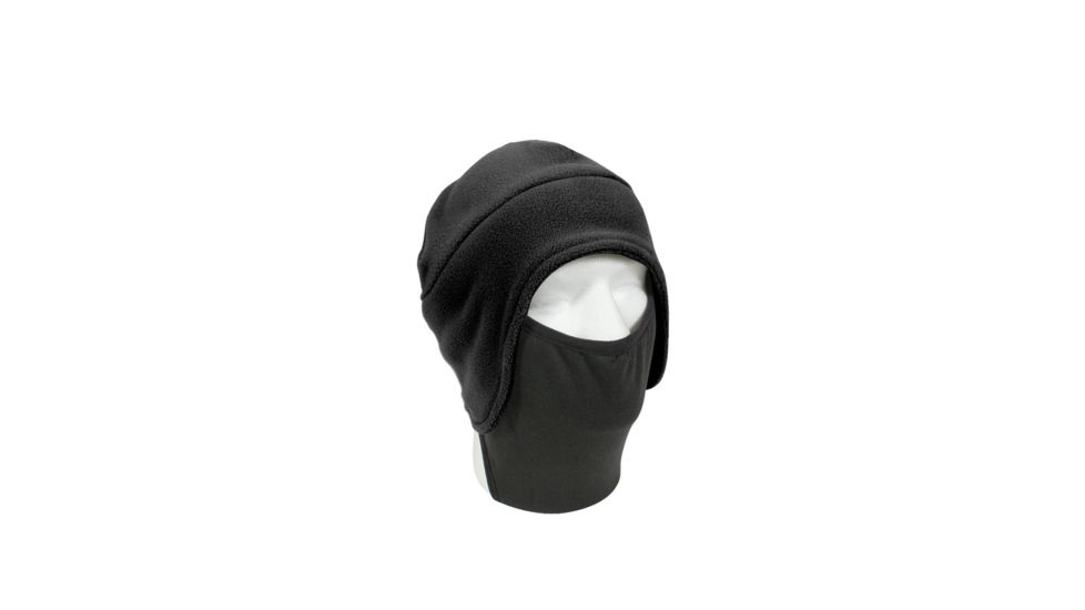 Rothco Convertible Fleece Cap w/ Poly Facemask, Black, 8943-Black