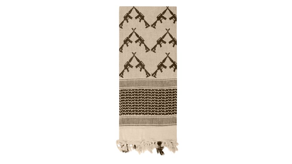 Rothco Crossed Rifles Shemagh Tactical Scarf, Tan, 8737-Tan