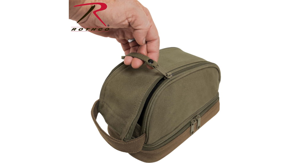 Rothco Deluxe Canvas Travel Kit, Olive Drab, 1854-OliveDrab