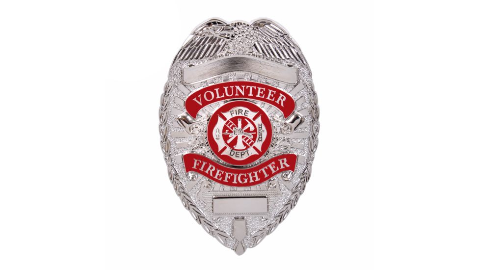 Rothco Deluxe Fire Department Badge, Silver, 1928-Silver