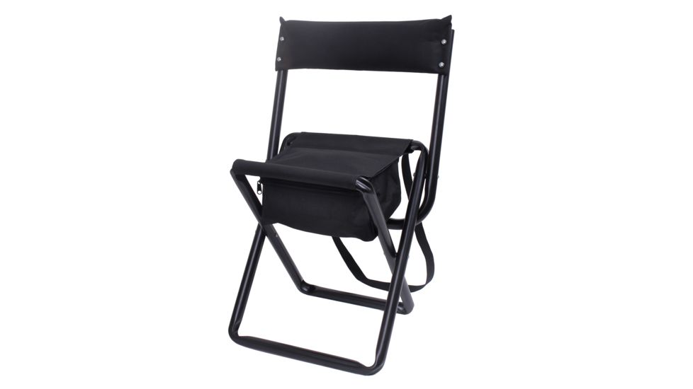 Rothco Deluxe Folding Stool With Pouch, Black, 4608-Black