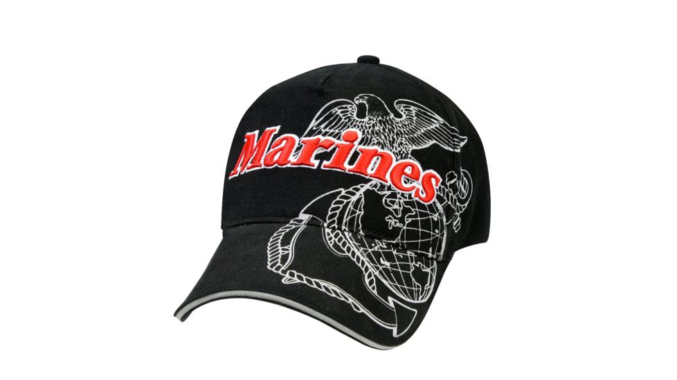 Rothco Deluxe Marines G&amp;A Low Profile Insignia Cap, Black, 9794-Black