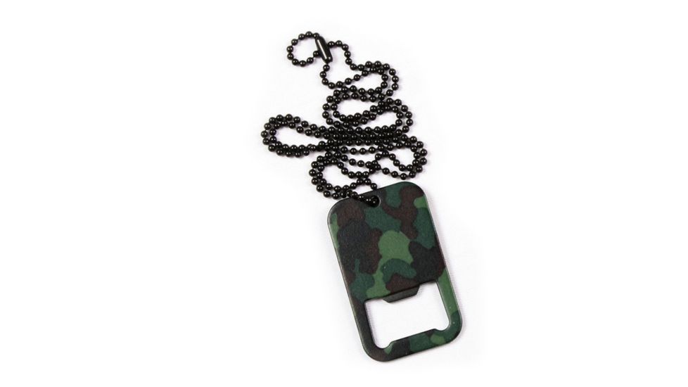 Rothco Dog Tag Bottle Opener With Chain, Woodland Camo, 8794-WoodlandCamo