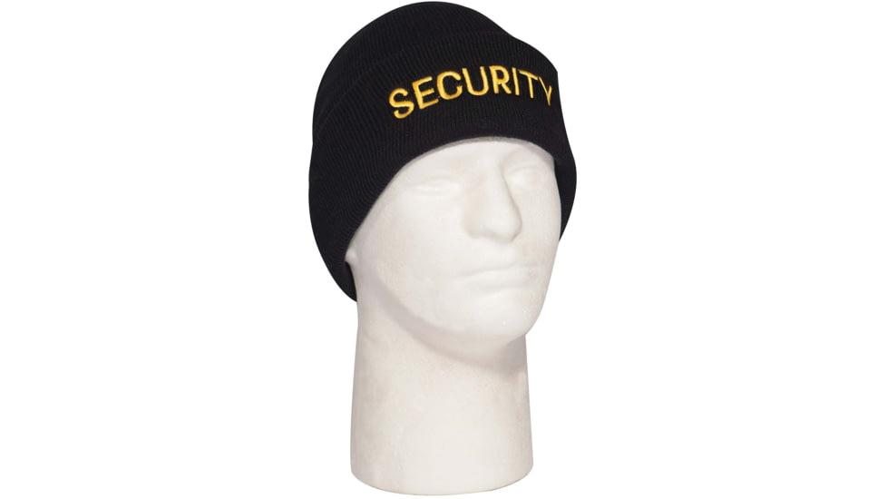 Rothco Embroidered Security Watch Cap, Black/Gold, One Size, 54420