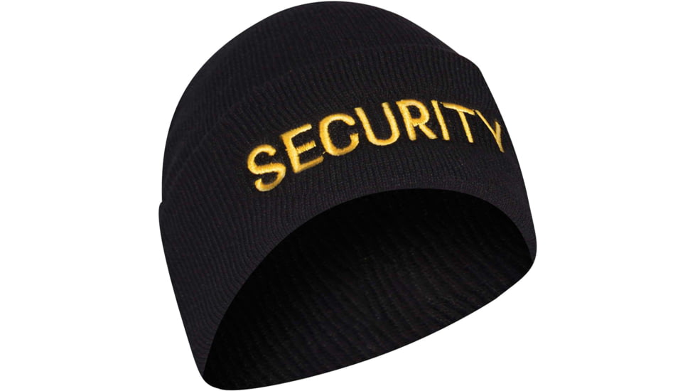 Rothco Embroidered Security Watch Cap, Black/Gold, One Size, 54420