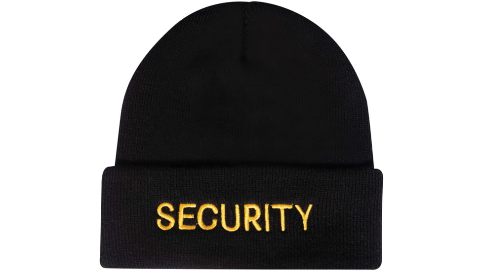 Rothco Embroidered Security Watch Cap, Black/Gold, One Size, 54420