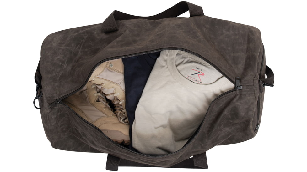 Rothco Waxed Canvas Shoulder Duffle Bag, Brown, 2417-Brown