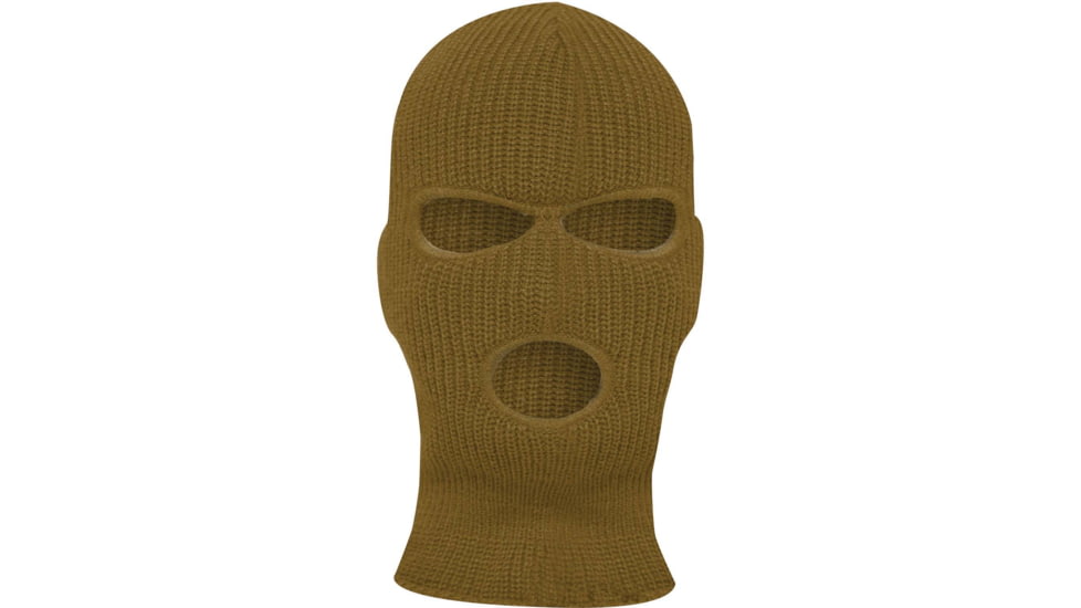 Rothco Fine Knit Three Hole Facemask, Coyote Brown, 15989-CoyoteBrown